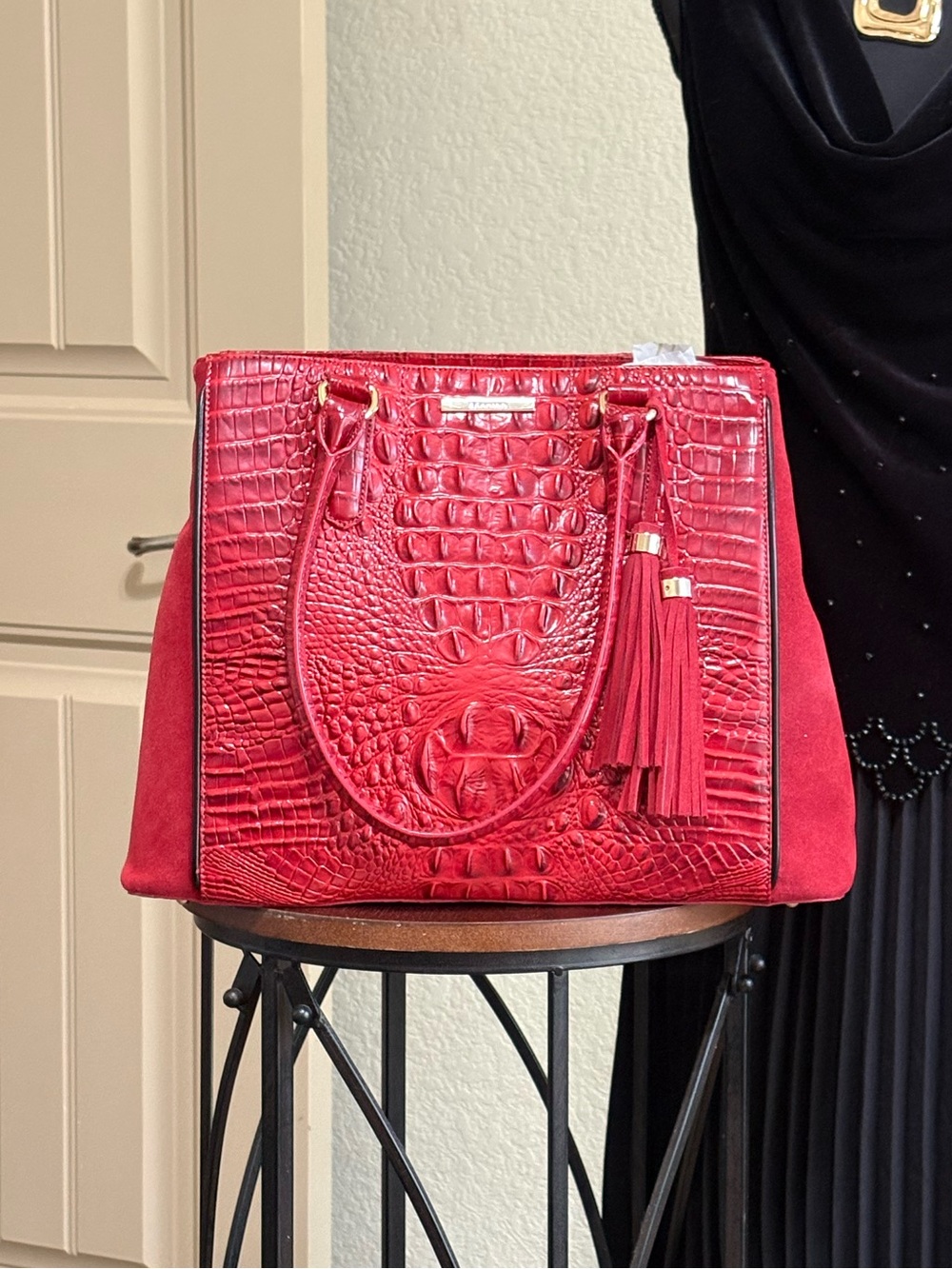 NWT Brahmin Joan Tote in hard to find Scarlett Louisanne.